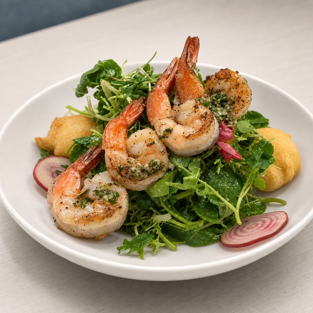 Jerk Shrimp Caesar Salad.